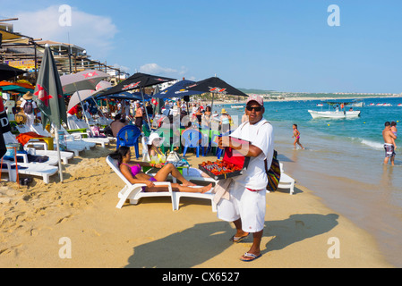 Strand-Verkäufer, Medano Strand, Cabo San Lucas, Baja, Mexiko Stockfoto