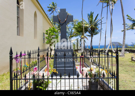 St. Philomena, Vater Damiens Kirche, Kalaupapa-Halbinsel, Molokai, Hawaii Stockfoto