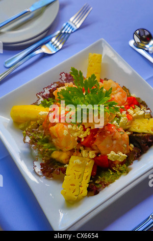 Garnelen Salat, Matangi Private Island Resort, Fidschi Stockfoto