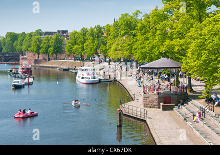Die Haine & River Dee, Chester, Cheshire, England, Vereinigtes Königreich Stockfoto