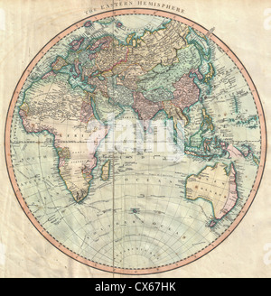 1801 Cary Karte der östlichen Hemisphäre (Asien, Afrika, Australien Stockfoto