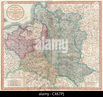 1799 Cary Karte von Polen, Preußen und Litauen Stockfoto