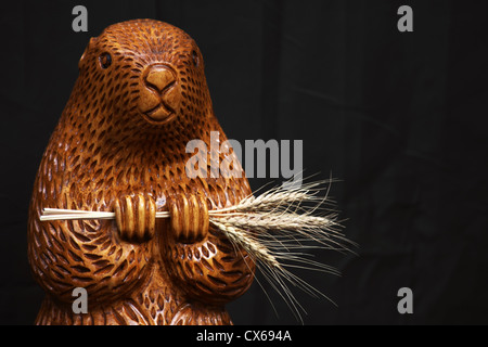 Carving-Spielzeug - Bobak Murmeltier Stockfoto