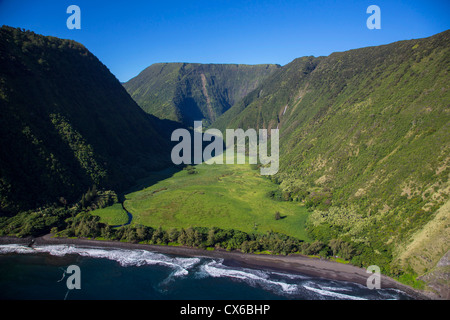 Waimanu Valley, North Kohala, Big Island von Hawaii Stockfoto