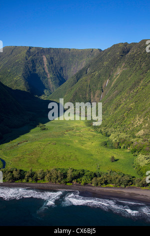 Waimanu Valley, North Kohala, Big Island von Hawaii Stockfoto