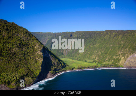Waimanu Valley, North Kohala, Big Island von Hawaii Stockfoto