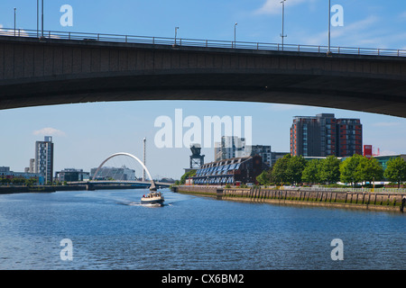 Fluss Clyde Gang, Kingston Bridge, Glasgow, Strathclyde Region; Schottland Stockfoto