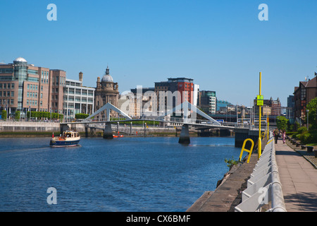 Fluss Clyde Gang, Tradeston Brücke, Glasgow, Strathclyde Region; Schottland Stockfoto