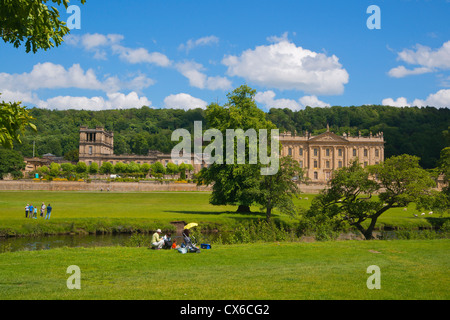 Chatsworth House in Derbyshire, Peak District, England, Vereinigtes Königreich Stockfoto