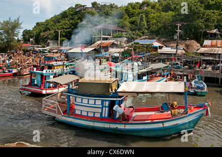 Khao Takiabe Fischerhafen Port Hua Hin Thailand Stockfoto