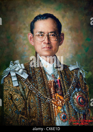 Bhumibol Adulyadej König von Thailand er bekannt als Rama IX. Stockfoto