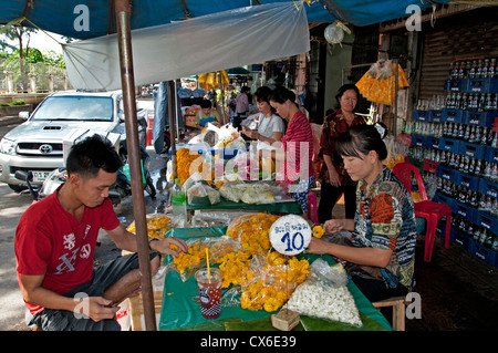 Bangkok Thailand Pak Khlong Talat Thai Flower Market Stockfoto