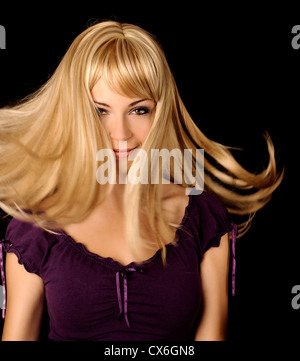 Fliegende Haare Stockfoto
