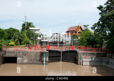 Thewet Kanalschleuse Bangkok Thailand Thai Stockfoto