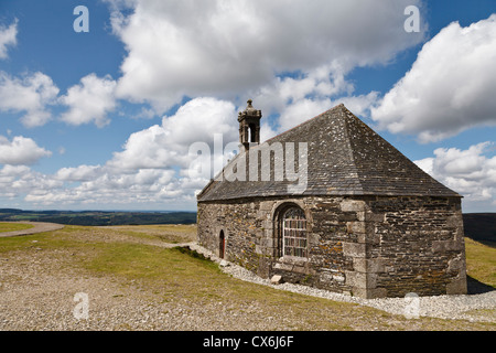 Kapelle von St. Michel de Brasparts, Montagne St Michel, Monts d'Arrée, Finistère, Bretagne, Frankreich Stockfoto