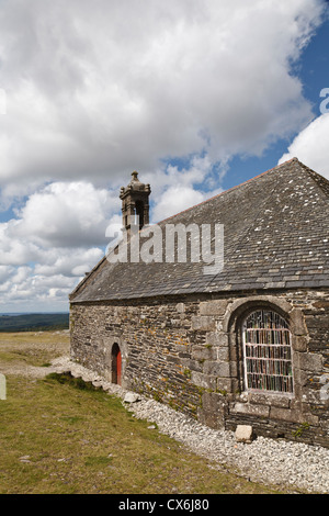 Kapelle von St. Michel de Brasparts, Montagne St Michel, Monts d'Arrée, Finistère, Bretagne, Frankreich Stockfoto