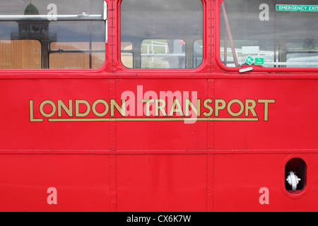 London Transport rote Bus Detail. England-UK Stockfoto