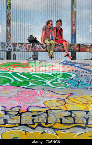 Brüssel, Belgien. Skateboard-Park von Notre-Dame De La Chapelle Stockfoto