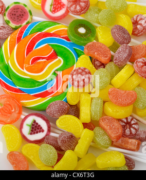 Bunte Bonbons Sortiment, Nahaufnahme Stockfoto