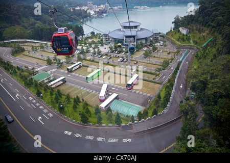 Sonne-Mond-See Seilbahn Station, Taiwan Stockfoto