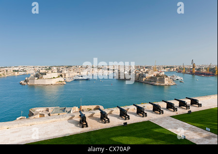 Begrüssende Batterie in Valletta, Malta Stockfoto