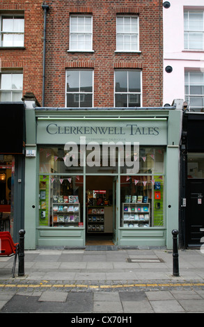 Clerkenwell Tales Buchhandlung Exmouth Markt, Finsbury, London, UK Stockfoto