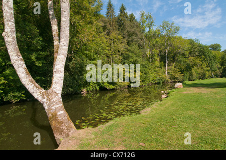 Saint-Fromagerie-le-Gérei, eines der schönsten Dörfer in Frankreich, Orne, Basse-Normandie, Frankreich. Europa. Stockfoto