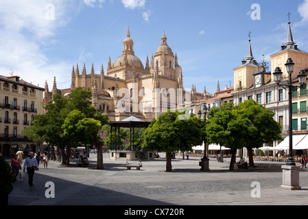 Kathedrale von Segovia ist eine katholische religiöse Gebäude in Segovia, Spanien. Es befindet sich auf dem Hauptplatz der Stadt. Stockfoto