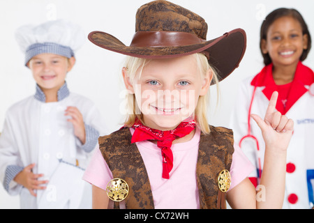 niedliche kleine cowgirl Stockfoto