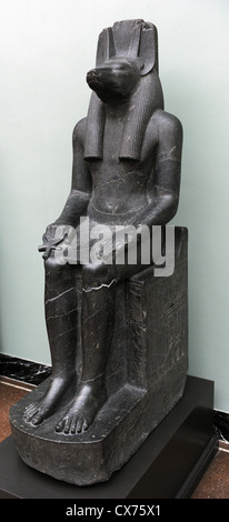 Unter der Leitung von Schakal Gott Anubis-Statue. Bronze. Wahrscheinlich 26. Dynastie. Alten Reiches. 664-525 V. CHR.. Stockfoto