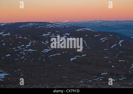 Oben auf den Cairngorn-Bergen in Cairngorm National Park, Schottland, Großbritannien. Stockfoto