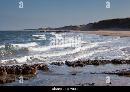 Leeren Strand von Scremeston an der Northumberland Küste Englands Stockfoto