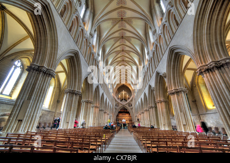 Wells Cathedral, Wells, Somerset, Großbritannien Stockfoto