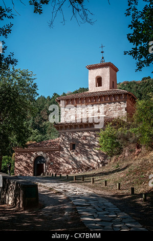 Außenansicht des Suso Kloster in der Gemeinde San Millan de la Cogolla, Rioja Alta, Spanien Stockfoto