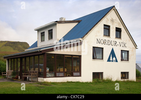 Vik, Vik Hostel Südisland Stockfoto