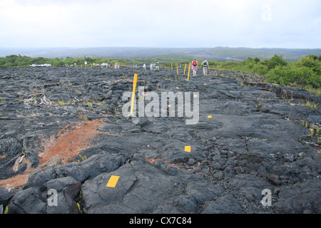 Menschen/Touristen den Wanderweg um den Ausbruch des Vulkans anzeigen Stockfoto