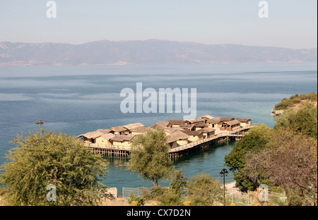 Bucht von Knochen Museum am Ohridsee in Mazedonien Stockfoto