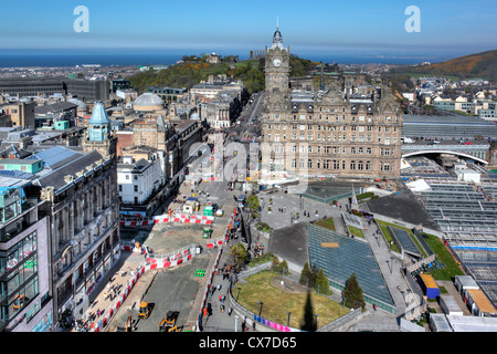 Balmoral Hotel, Blick vom Scott Monument, Edinburgh, Scotland, UK Stockfoto