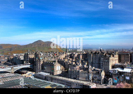 Ansicht der Stadt von Scott Monument, Edinburgh, Scotland, UK Stockfoto