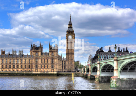 Der Palace of Westminster und Big Ben (Houses of Parliament), London, Großbritannien Stockfoto