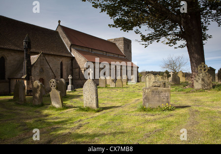 Die Pfarrkirche St. Maria im Dorf Stamfordham, Northumberland, England Stockfoto