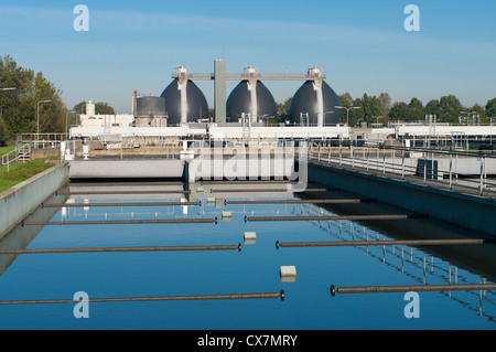 Bassin, wo das verschwendete Wasser gefiltert wird Stockfoto