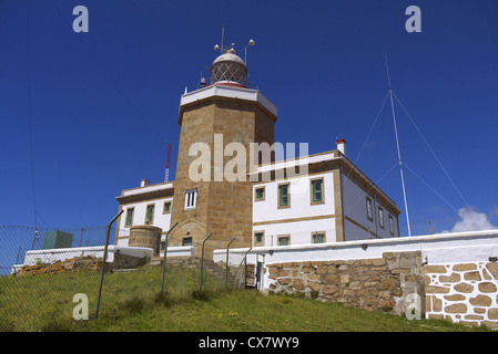 Der Leuchtturm am Cabo Finisterre, Galicien, Spanien. Stockfoto