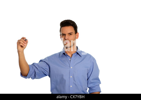 Mann ist Stift in der Hand hält. Stockfoto
