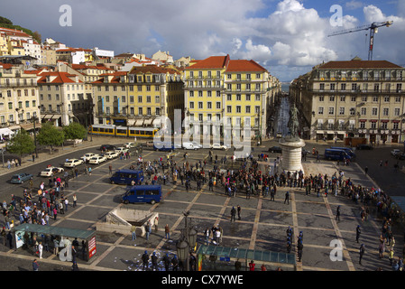 Praca da Figueira in Lissabon, Portugal. Stockfoto