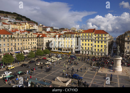 Praca da Figueira in Lissabon, Portugal. Stockfoto