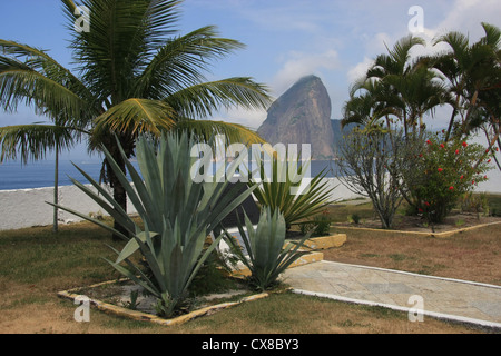 Blick auf den Zuckerhut von Fortaleza de Santa Cruz da Barra, Rio De Janeiro, Brasilien Stockfoto