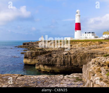 Der Leuchtturm am Portland Bill auf der Isle of Portland Dorset England UK Stockfoto