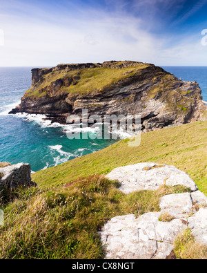 Der legendäre Website von König Arthurs Burg Tintagel Kopf Cornwall England UK Stockfoto