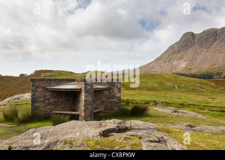 Unterschlupf für Spaziergänger und Wanderer in Wastwater im englischen Lake district Stockfoto